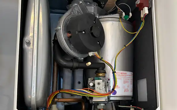 Stylised boiler servicing illustration